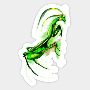 Praying Mantis Doodle Sticker